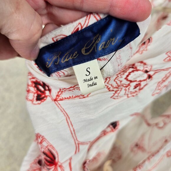 Francescas Womens Floral Print Halter Top White & Red Boho Style S - Picture 3 of 7